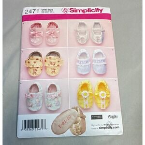 Simplicity 2471 Infant Unisex Baby Shoes/Booties Sewing Pattern, One Size Uncut